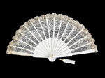 Bridal Fan with Ivory Lace and Golden Sequins 24.790€ #503281553